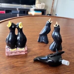 Lot of Black Ceramic Pie Birds